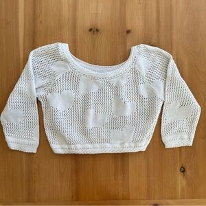 Vintage 90s Open Knit Heart Sweater